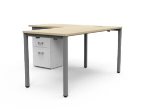 Estación de trabajo PARIS, con cajonera pedestal 2C y 1K sin faldón 150x150x75 cm.