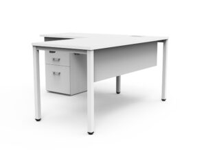 Estación de trabajo PARIS, con cajonera pedestal 2C y 1K con faldón 150x150x75