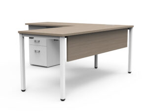 Estación de trabajo PARIS, con cajonera pedestal 2C y 1K con faldón 180x180x75